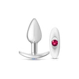 Cheeky Charms Silver Anchor Butt Plug w Clear and Teal Jewel Kit - Adult Toys