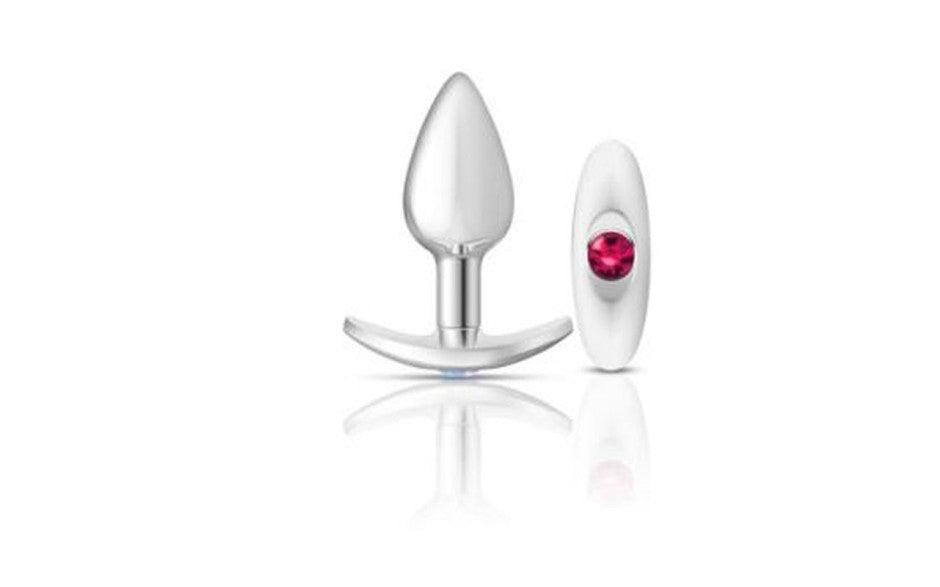 Cheeky Charms Silver Anchor Butt Plug w Clear and Teal Jewel Kit - Adult Toys