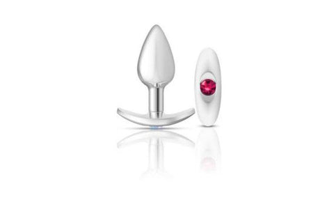 Cheeky Charms Silver Anchor Butt Plug w Clear and Teal Jewel Kit - Adult Toys