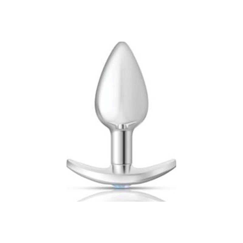 Cheeky Charms Silver Anchor Butt Plug w Clear and Teal Jewel Kit - Adult Toys