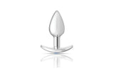 Cheeky Charms Silver Anchor Butt Plug w Clear and Teal Jewel Kit - Adult Toys
