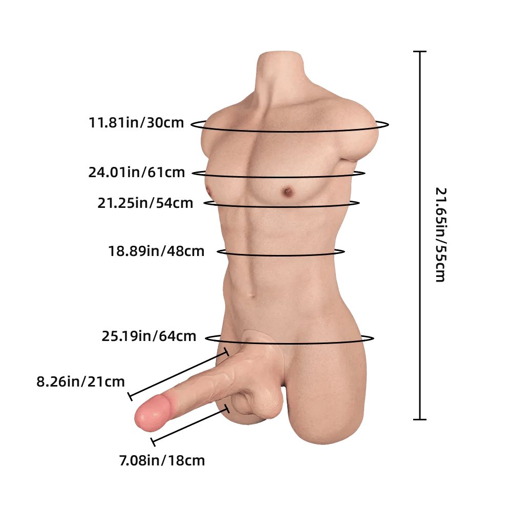 Chris Realistic Silicone Male Sex Doll Torso With Huge Dildo - Sex Doll