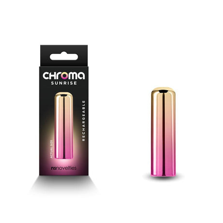 Chroma Sunrise - Small - Metallic Pink/Gold 6.8 cm USB Rechargeable Bullet - BULLETS & EGGS