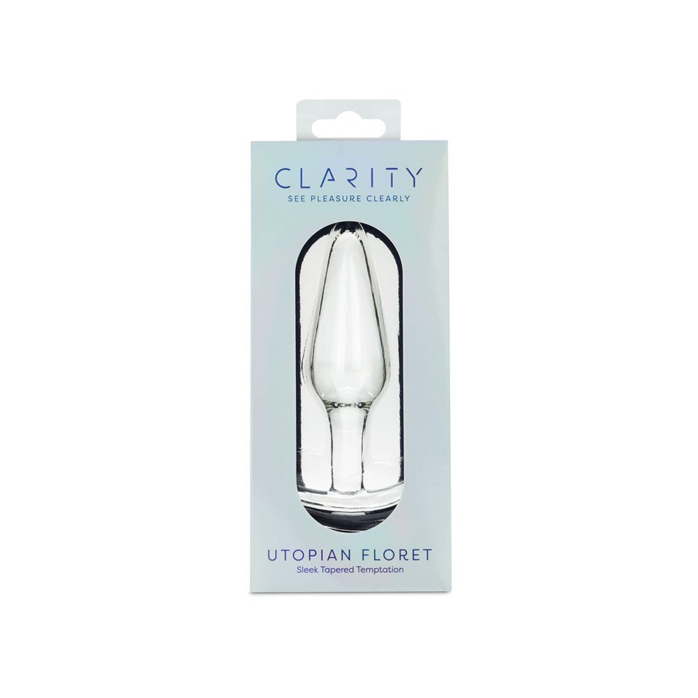 Clarity - Utopian Floret - Clear 11 cm Glass Butt Plug - GLASS TOYS