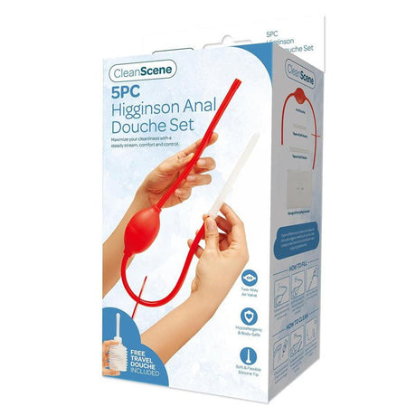 CleanScene 5 Piece Higginson Anal Douche Set - Includes Free Travel Douche Included - HEALTH CARE