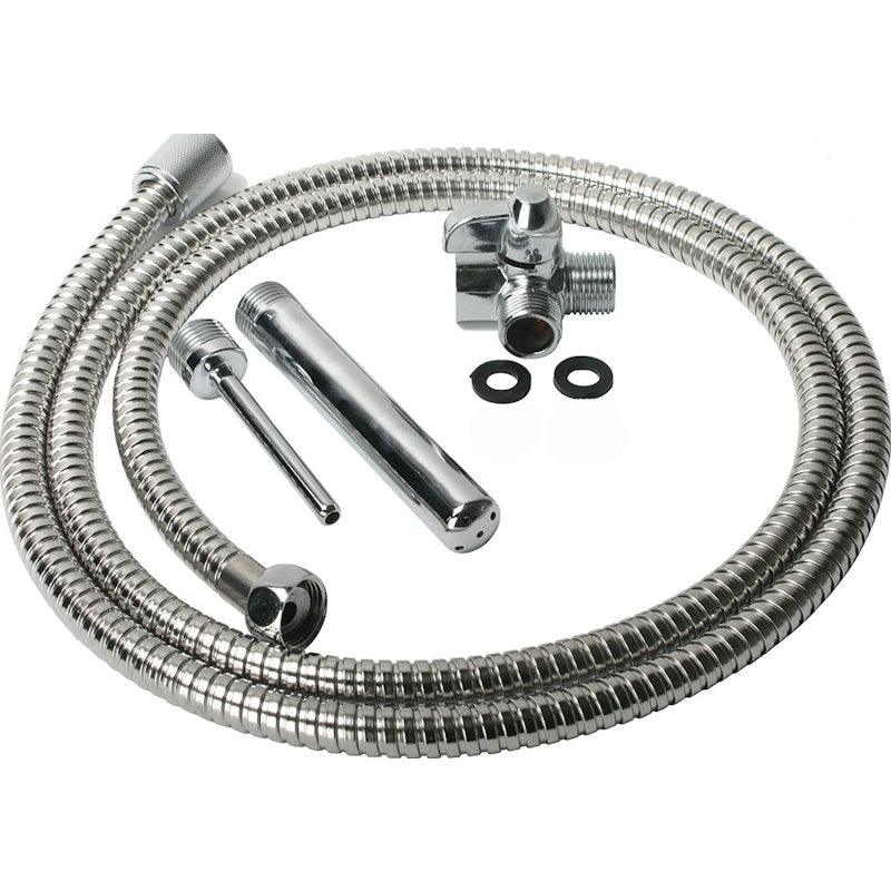 CleanStream Shower Enema System – Metal Hose with 2 Nozzle Attachments - Adult Toys