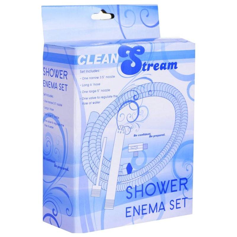CleanStream Shower Enema System – Metal Hose with 2 Nozzle Attachments - Adult Toys
