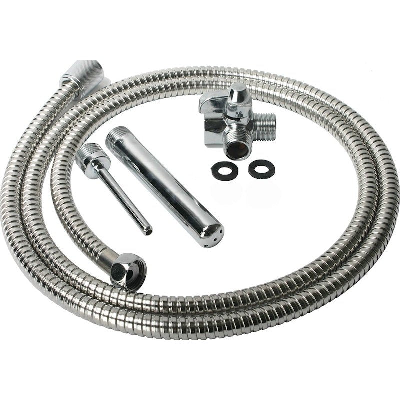 CleanStream Shower Enema System – Metal Hose with 2 Nozzle Attachments - Adult Toys