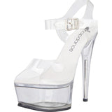 Clear Platform Sandal With Quick Release Strap 6in Heel - Naughty by Nature Adult Store