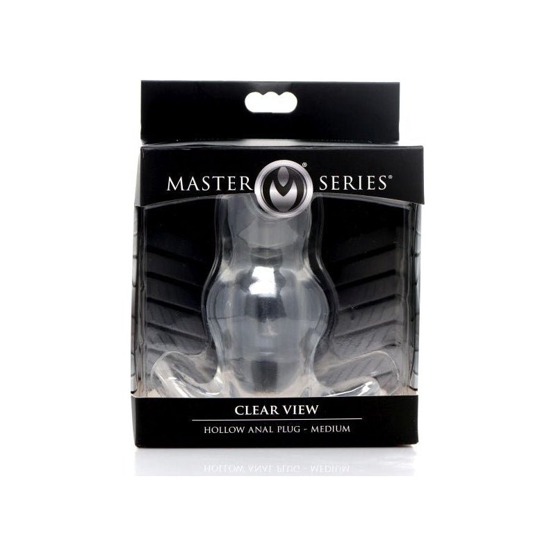 Clear View Hollow Anal Plug Medium - Adult Toys