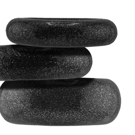 Cockpack 3 Pc Cock Ring Set Black - cock ring