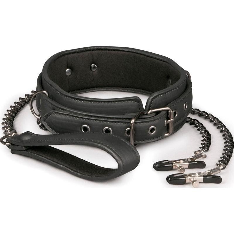 Collar With Nipple Chains - Adult Toys