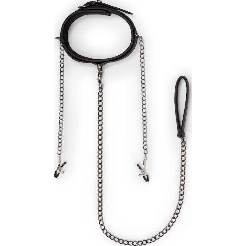 Collar With Nipple Chains - Adult Toys