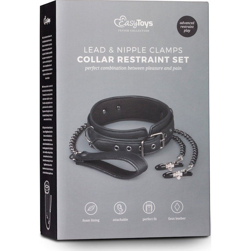 Collar With Nipple Chains - Adult Toys