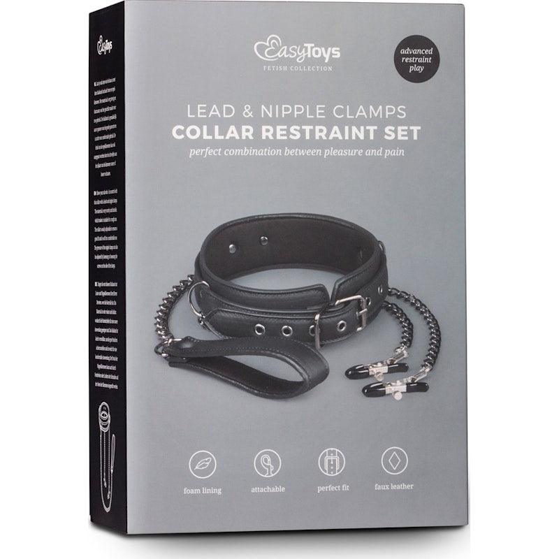 Collar With Nipple Chains - Adult Toys