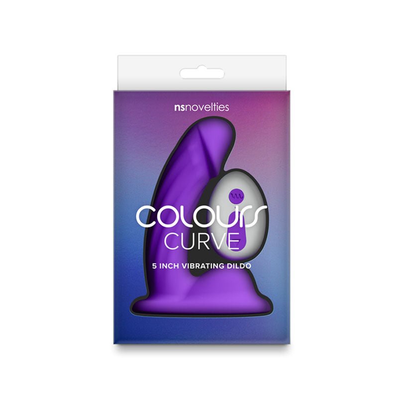 Colours Curve - Vibrating 5'' Dildo - Purple with Wireless Remote - DONGS