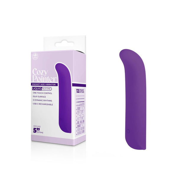 Cozy Pointer - Purple - Purple 12.7 cm USB Rechargeable Mini Vibrator - VIBRATORS