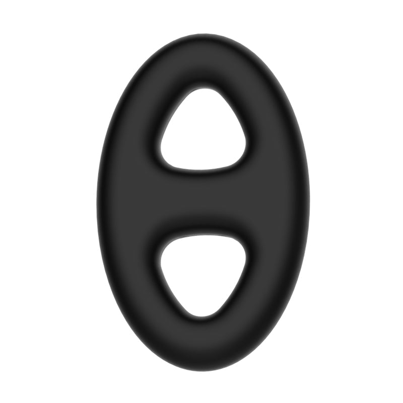 CRAZY BULL Oval Cock & Ball Ring - Black Cock & Ball Ring - COCK RINGS