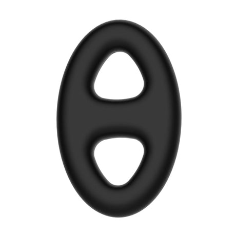 CRAZY BULL Oval Cock & Ball Ring - Black Cock & Ball Ring - COCK RINGS