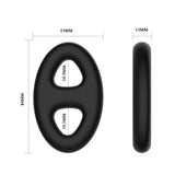 CRAZY BULL Oval Cock & Ball Ring - Black Cock & Ball Ring - COCK RINGS