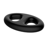 CRAZY BULL Oval Cock & Ball Ring - Black Cock & Ball Ring - COCK RINGS