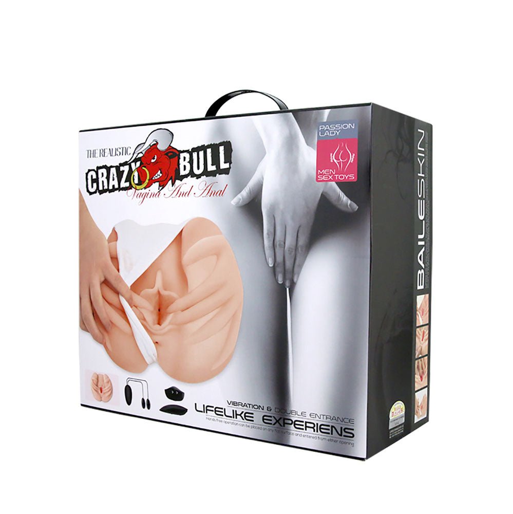 Crazy Bull Vibrating Spread Torso – Realistic TPR Male Masturbator - MASTURBATORS