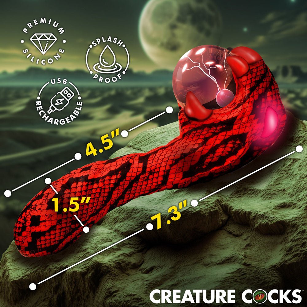 Creature Cocks Cobra Red 18.5 cm Fantasy Plasma Vibrator - VIBRATORS