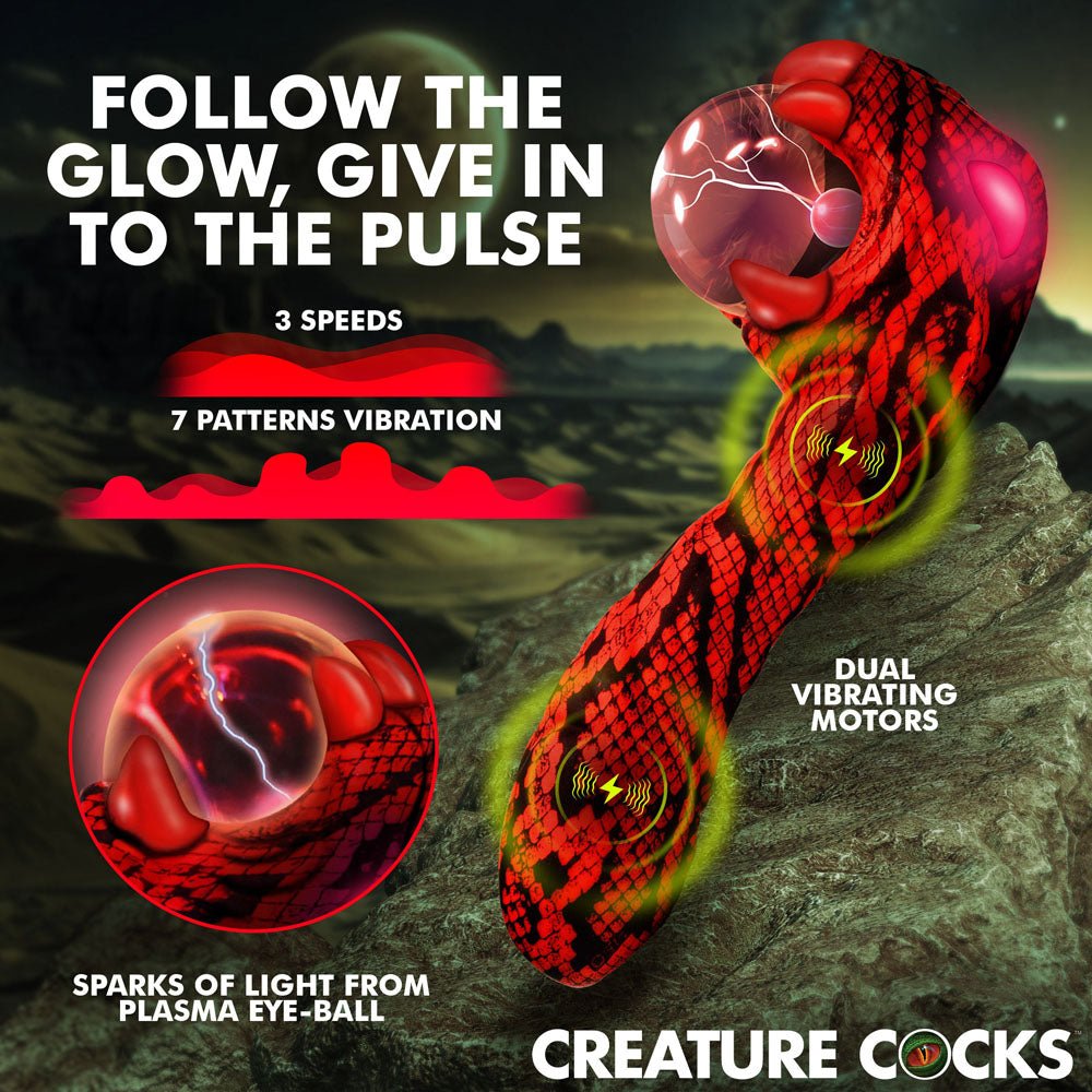 Creature Cocks Cobra Red 18.5 cm Fantasy Plasma Vibrator - VIBRATORS