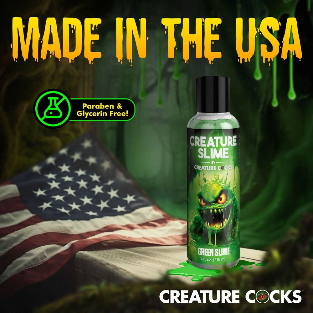 Creature Slime by Creature Cocks - Green Slime - Green Water Based Lubricant - 118 ml Bottle - LOTIONS & LUBES