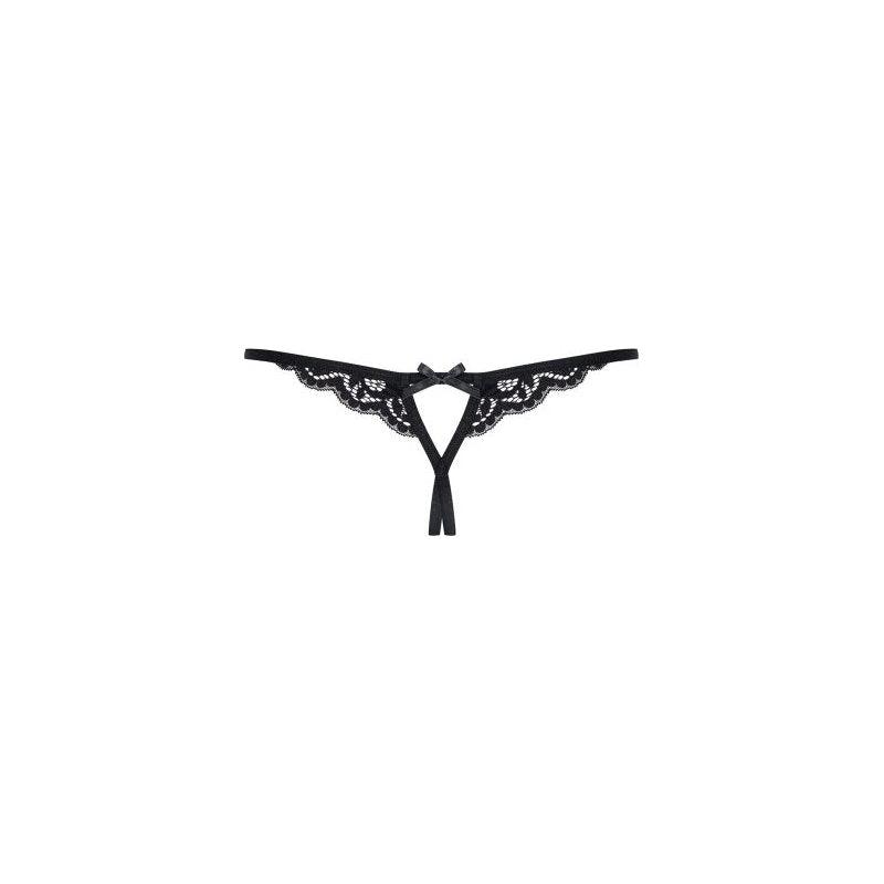 Crotchless Lace Thong 831 Black - Lingerie