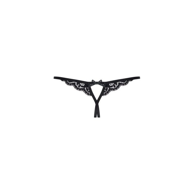 Crotchless Lace Thong 831 Black - Lingerie