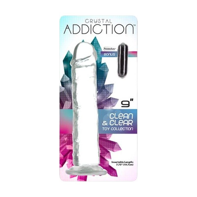 Crystal Dildo Straight 9in Clear - Adult Toys