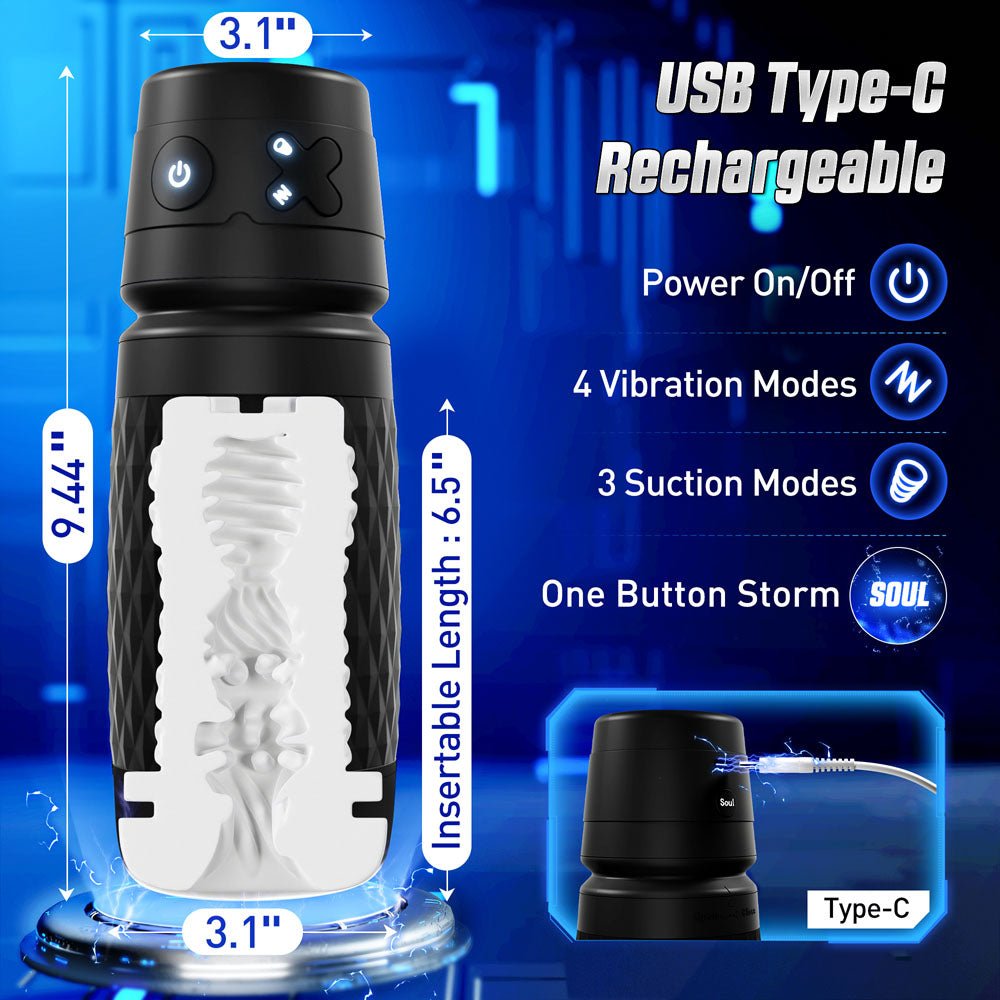 CyberSkin B - Warrior - Sucking & Vibrating Auto Masturbator - MASTURBATORS