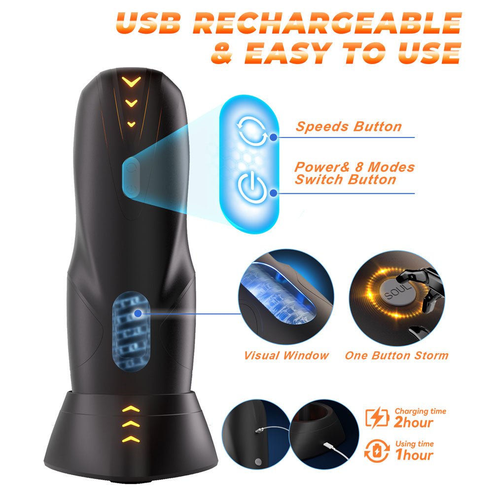 CyberSkin The Galaxy Voy - Thrusting & Rotating Auto Masturbator with Heater - MASTURBATORS