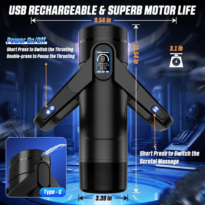 CyberSkin The Wing - Thrusting & Massaging Auto Masturbator with Heater - MASTURBATORS