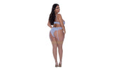 Demi Bra Garter and Thong Set - Lingerie
