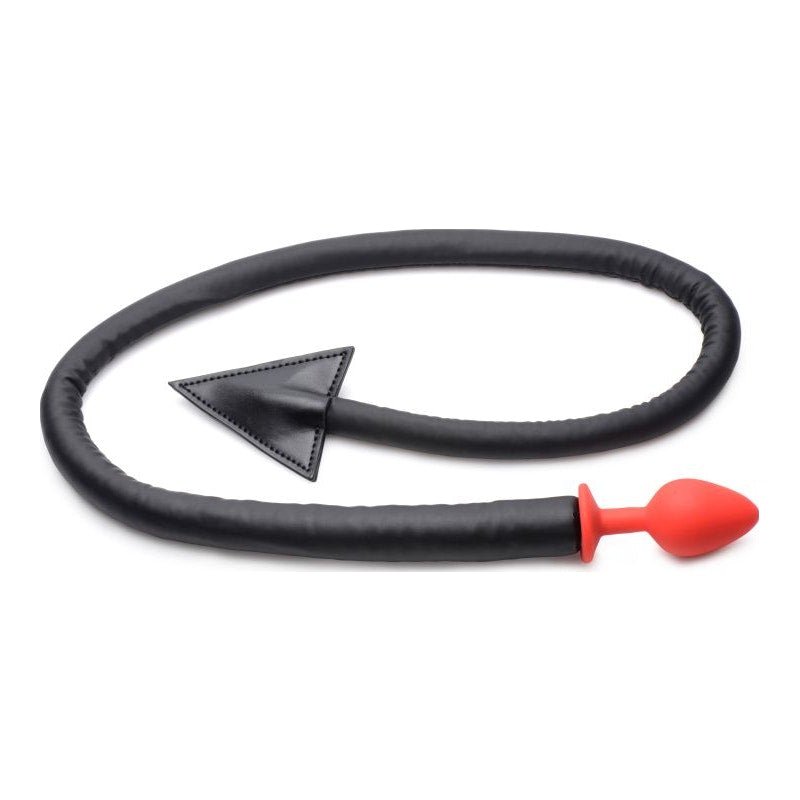 Devil Tail Anal Plug and Horn Set Black - Adult Toys