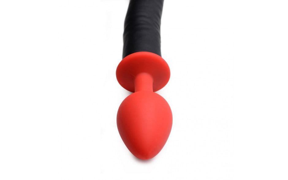 Devil Tail Anal Plug and Horn Set Black - Adult Toys