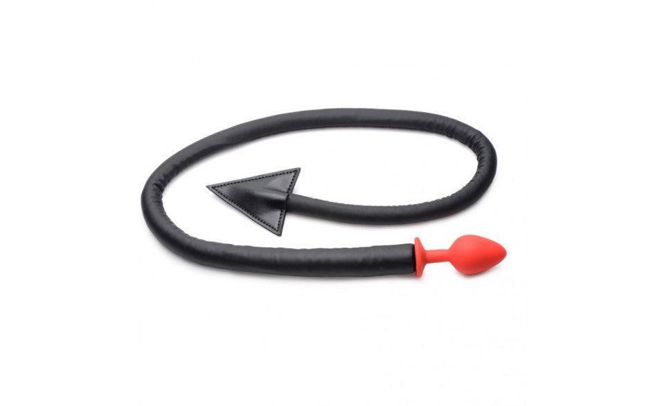 Devil Tail Anal Plug and Horn Set Black - Adult Toys