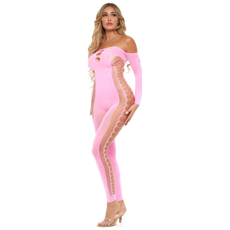 Diamond Drippin Bodystocking Pink - Lingerie