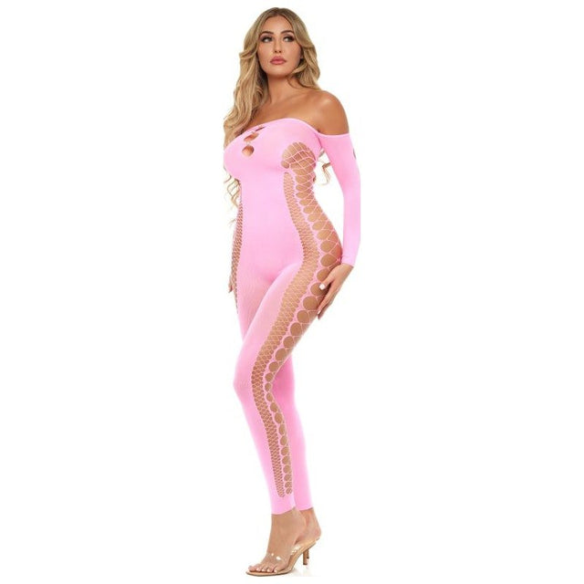 Diamond Drippin Bodystocking Pink - Lingerie
