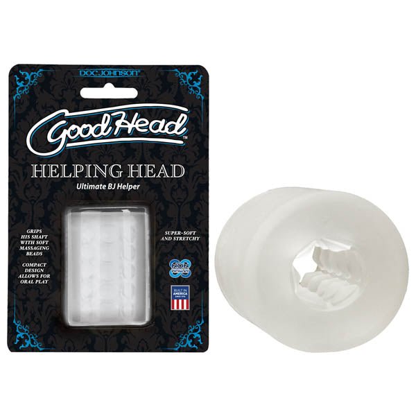 Doc Johnson GoodHead Helping Head – Clear UltraSkyn Mini Stroker Sleeve - MASTURBATORS