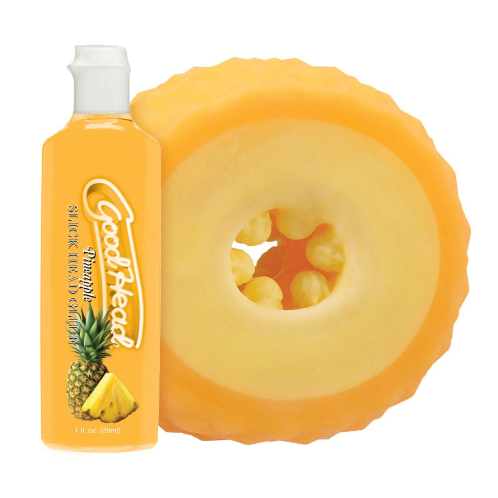 Doc Johnson GoodHead Pineapple Stroker Set with ULTRASKYN & Lubricant - LOTIONS & LUBES