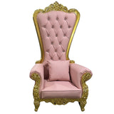 Domina Throne Chair Gold Frame Pink Velvet Cushion - Adult Toys