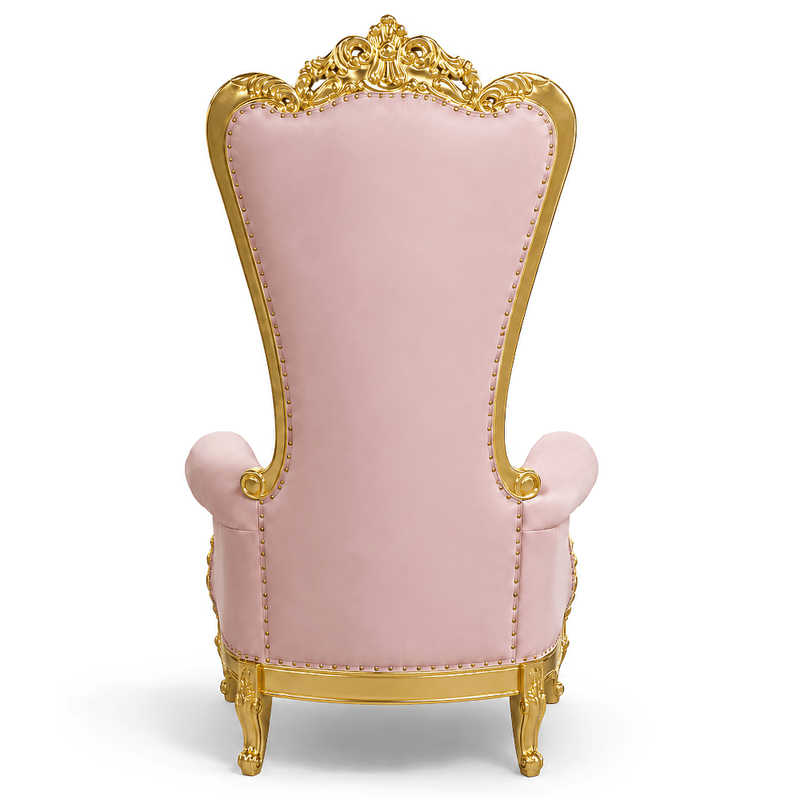 Domina Throne Chair Gold Frame Pink Velvet Cushion - Adult Toys