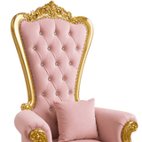 Domina Throne Chair Gold Frame Pink Velvet Cushion - Adult Toys