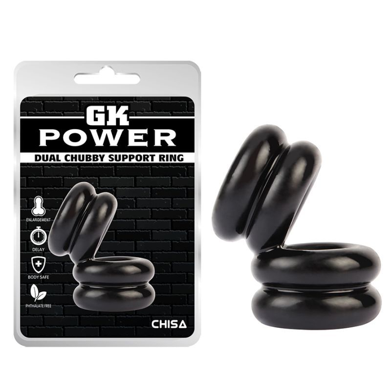 Double Stacked Dual Pleasure Cock Ring Black - Dual Pleasure Cock Ring