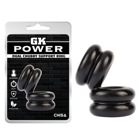 Double Stacked Dual Pleasure Cock Ring Black - Dual Pleasure Cock Ring