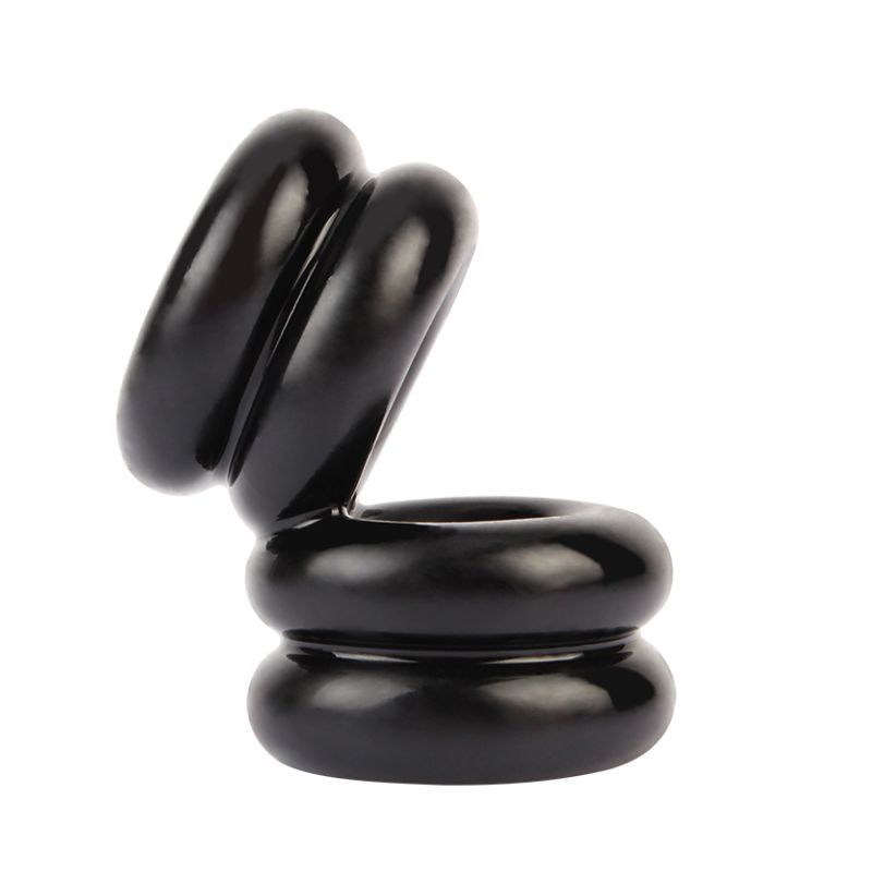 Double Stacked Dual Pleasure Cock Ring Black - Dual Pleasure Cock Ring