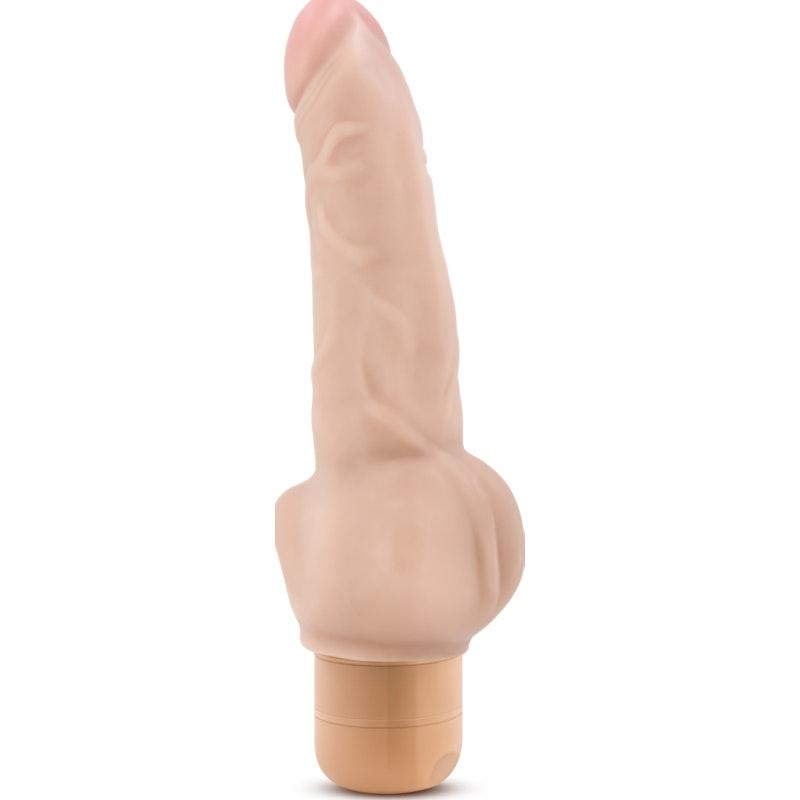 Dr Skin Cock Vibe 12 8in Vibrating Cock Beige - Adult Toys